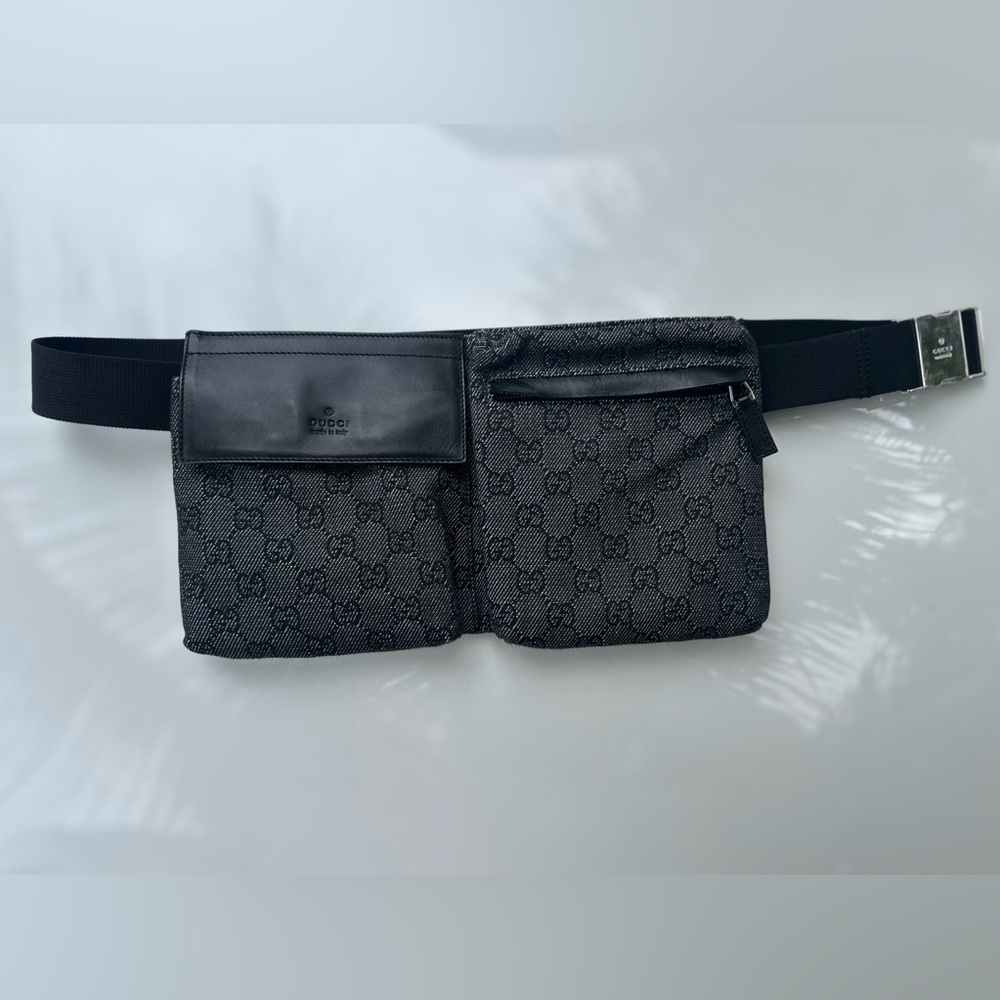 SOLD Gucci GG Black Denim Belt Bag – Adjustable Strap